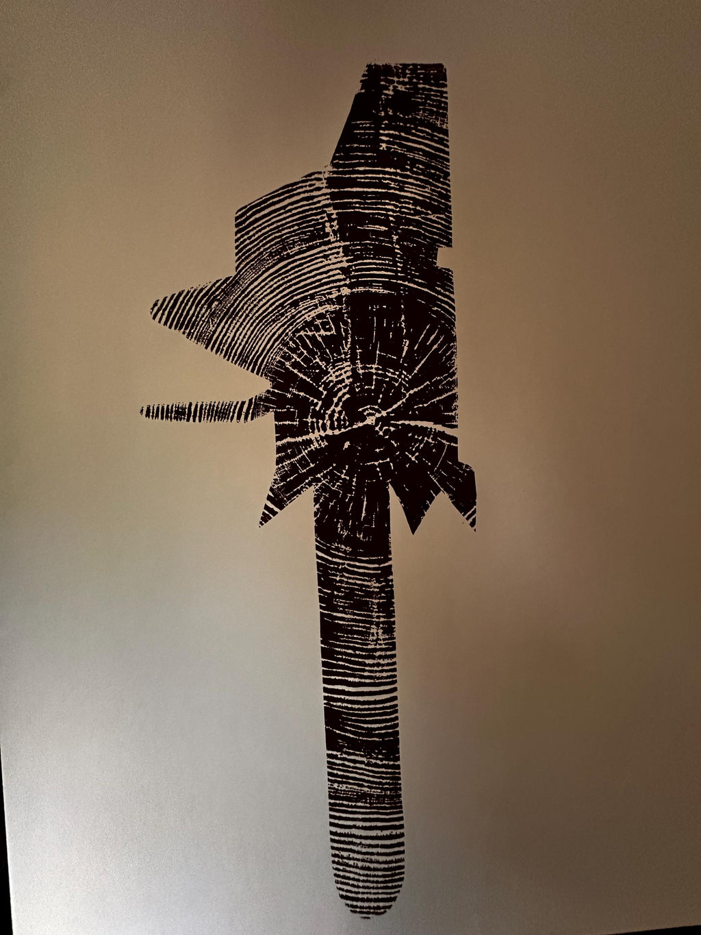 Handmade Ponderosa Pine Chainsaw Outline Tree Print 18x24