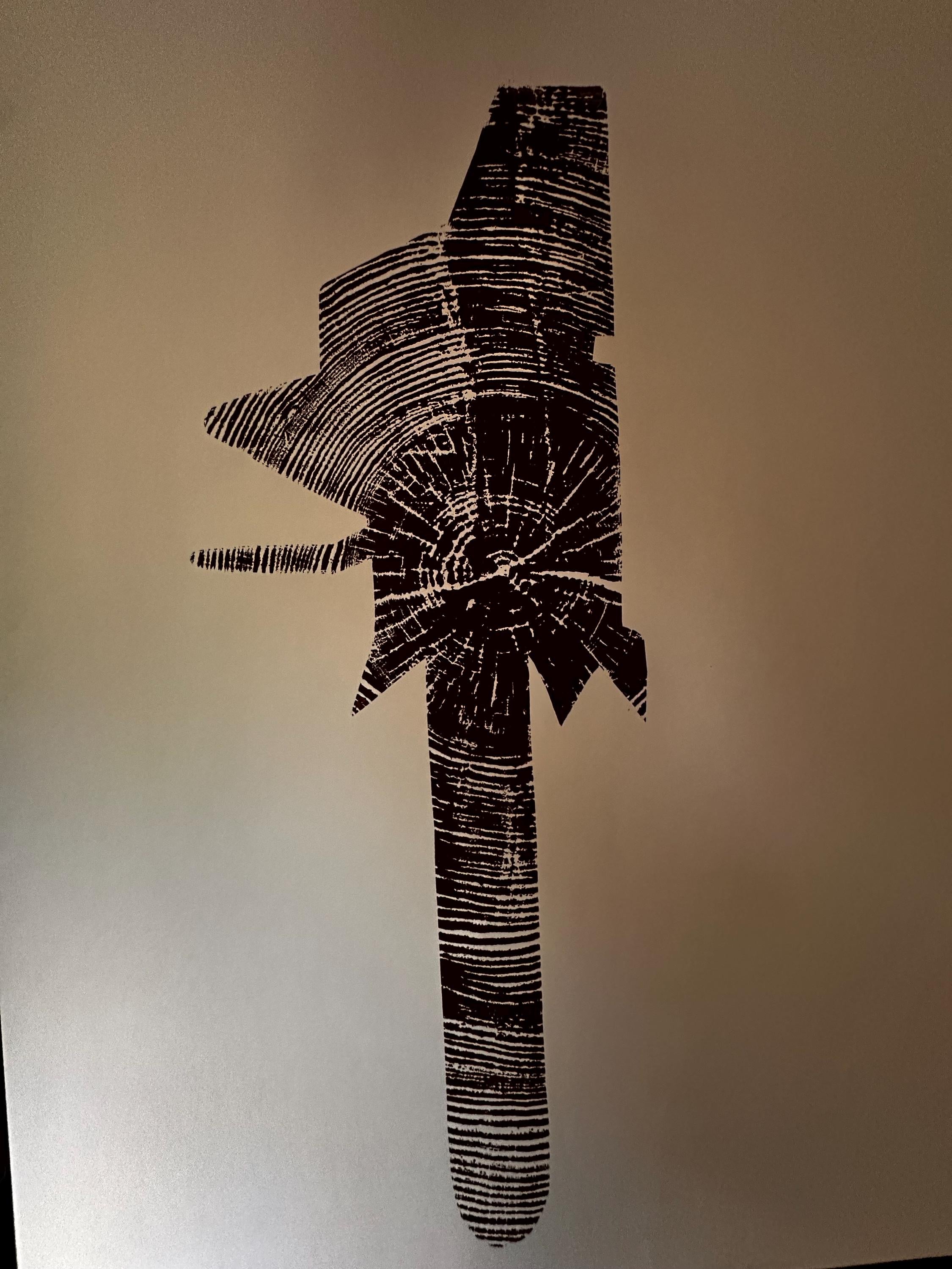 Handmade Ponderosa Pine Chainsaw Outline Tree Print 18x24