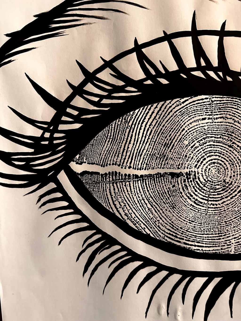 Redwood Tree Ring Eye-Ball Print 18x24 (Original Handmade)