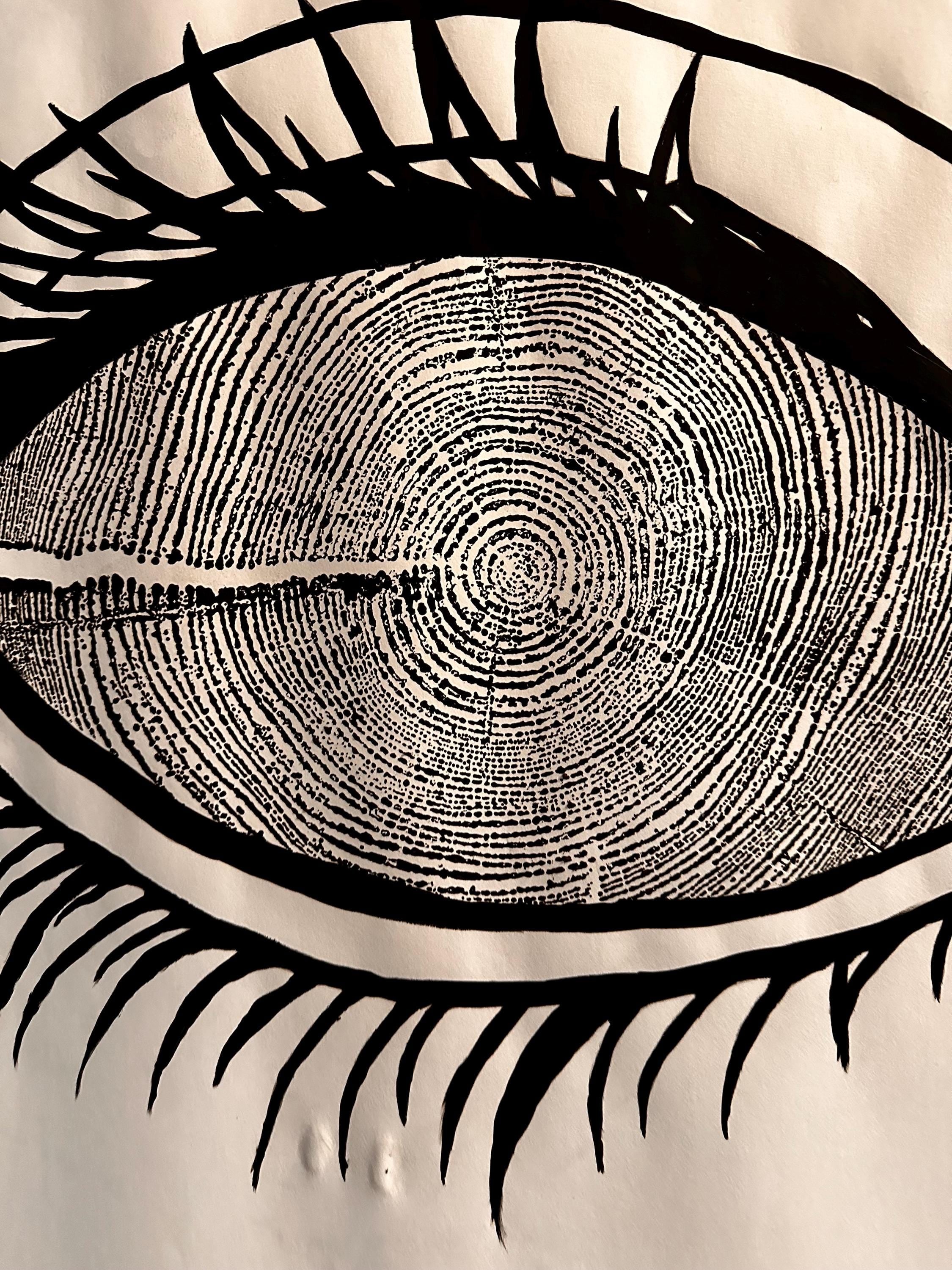 Redwood Tree Ring Eye-Ball Print 18x24 (Original Handmade)
