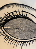 Redwood Tree Ring Eye-Ball Print 18x24 (Original Handmade)