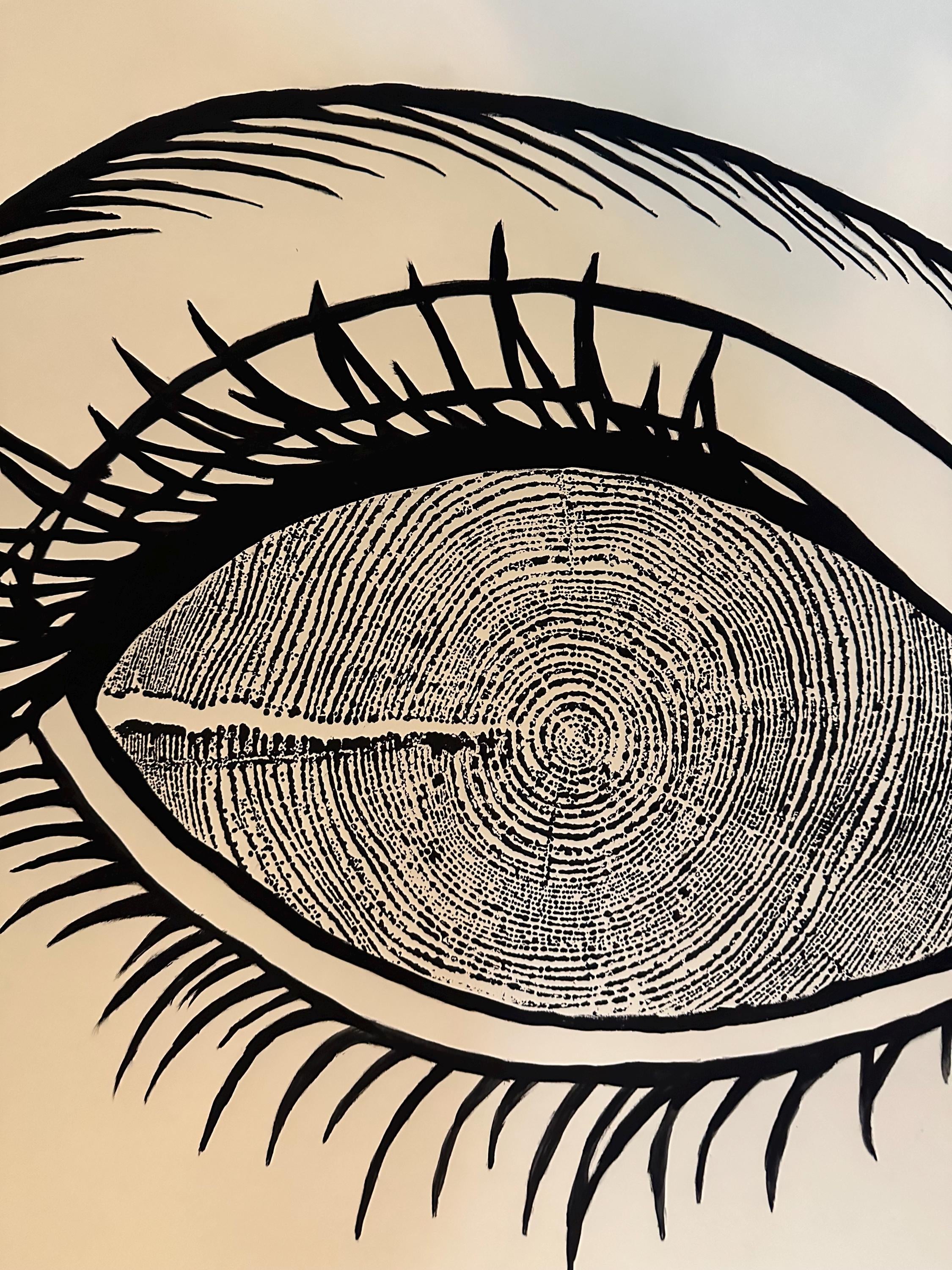 Redwood Tree Ring Eye-Ball Print 18x24 (Original Handmade)