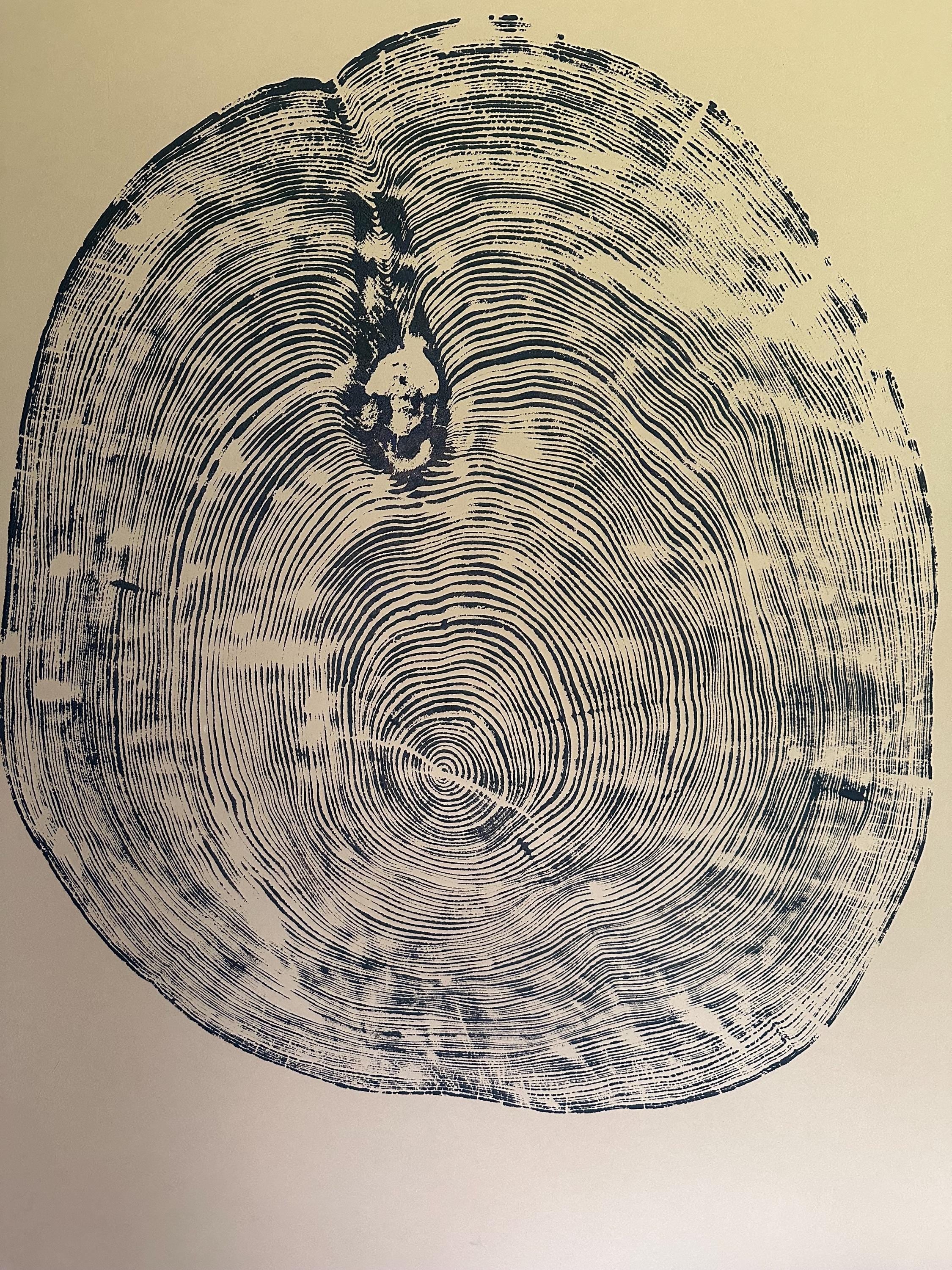 Handmade Big Redwood Tree Print 32x40 Brown