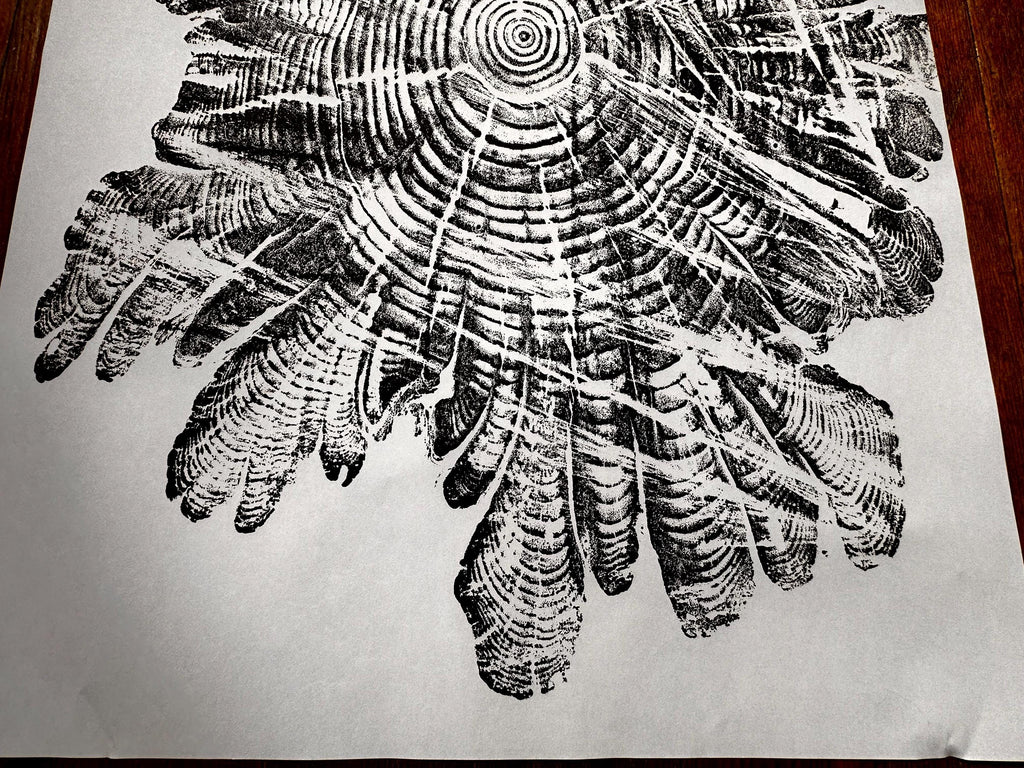 Handmade Hardwood Tree Print 18x24 with saw marks