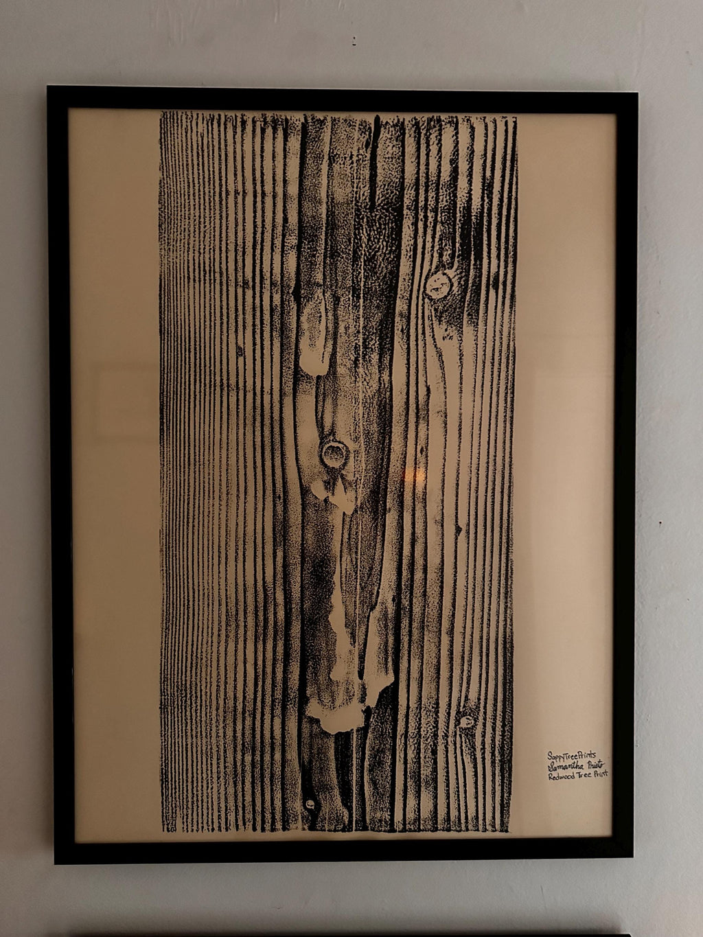 Handmade Redwood Relief Print, 18x24 (with grain)