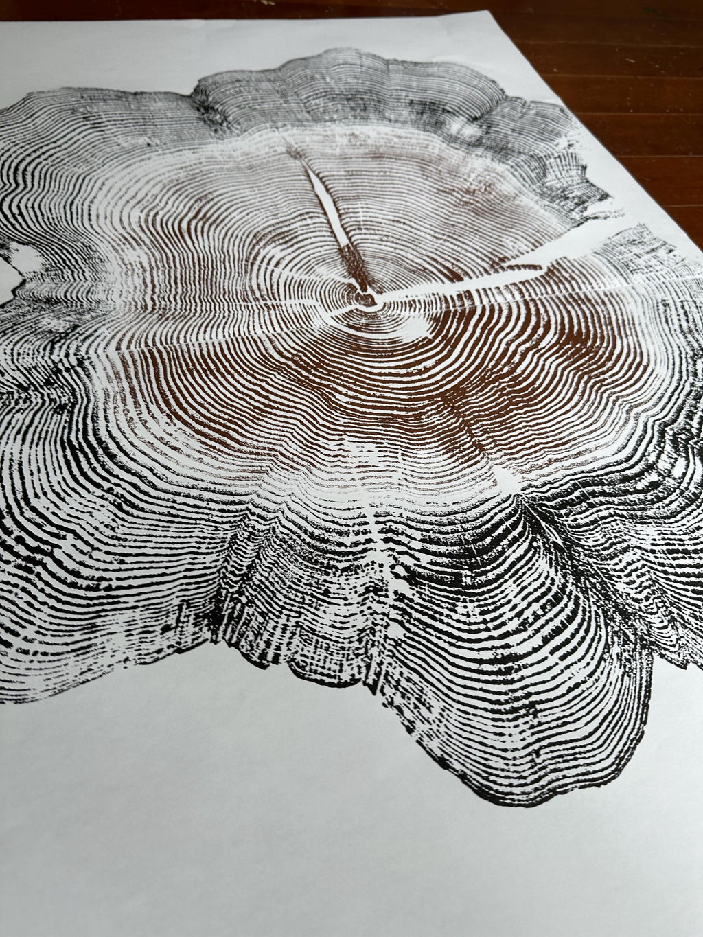 Handmade Big Red Cedar Tree Print 2-18x24s Reds