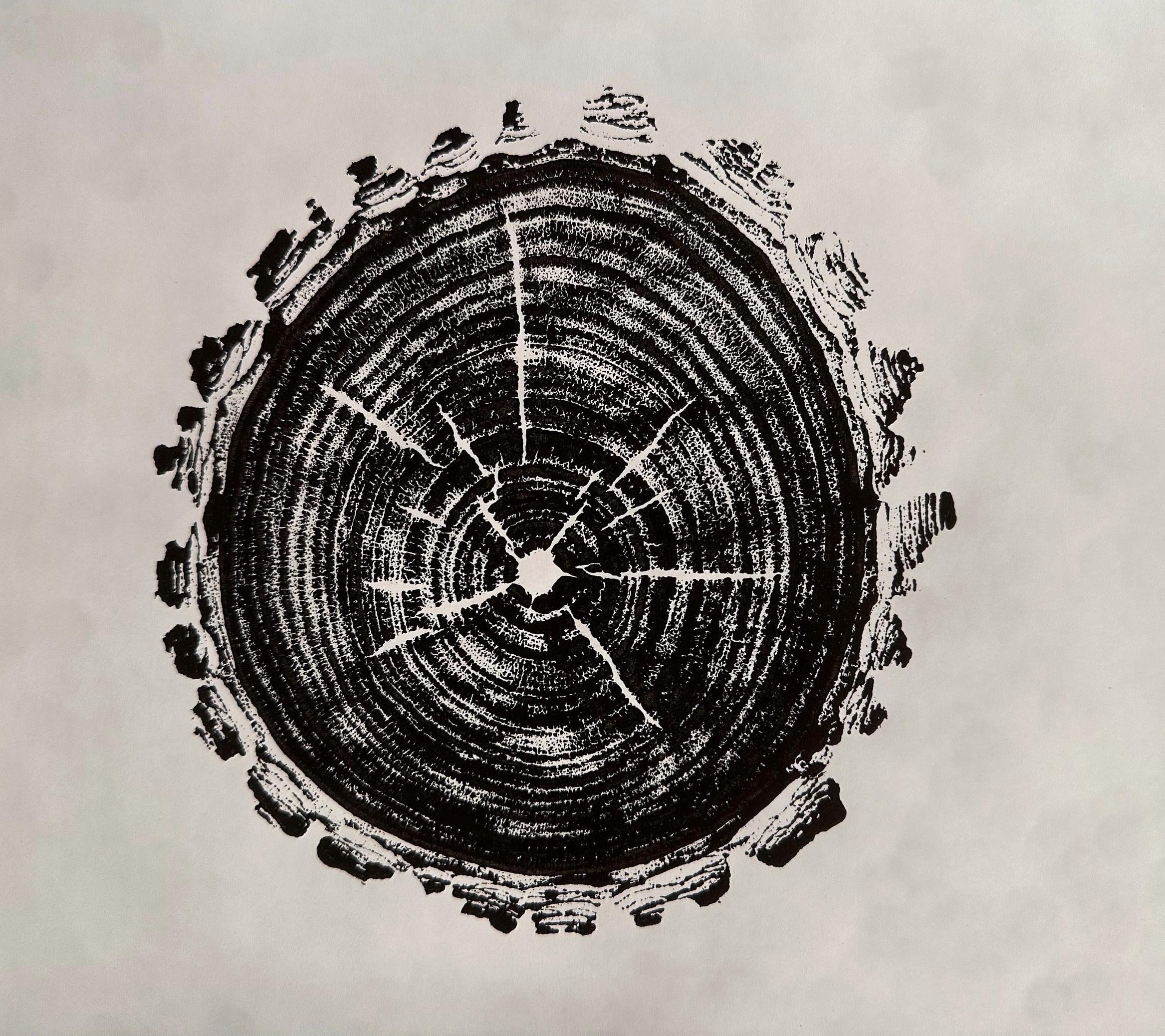 Handmade Black Maple Tree Print 9x12