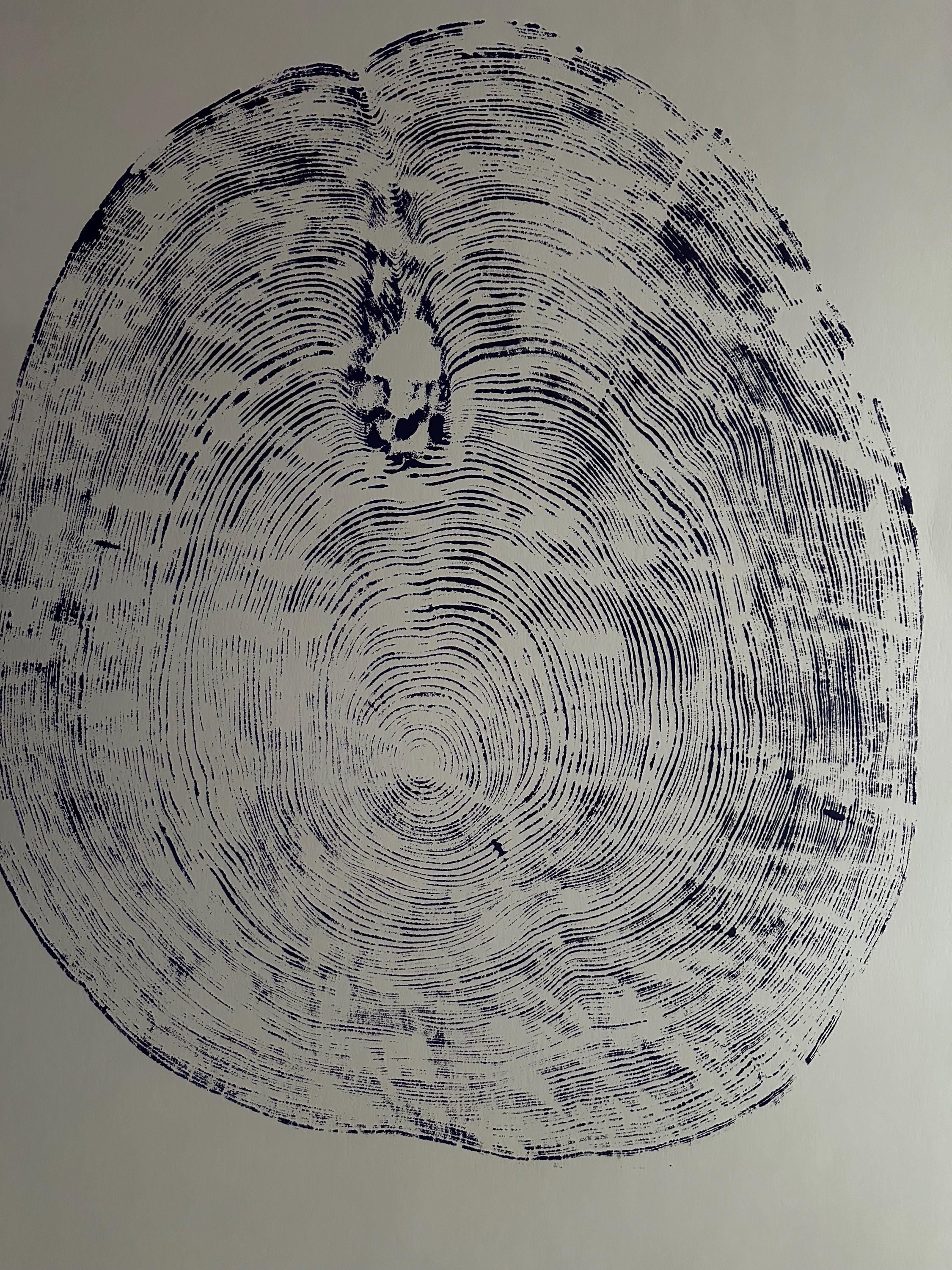 Handmade Big Redwood Tree Print 32x40 Purple