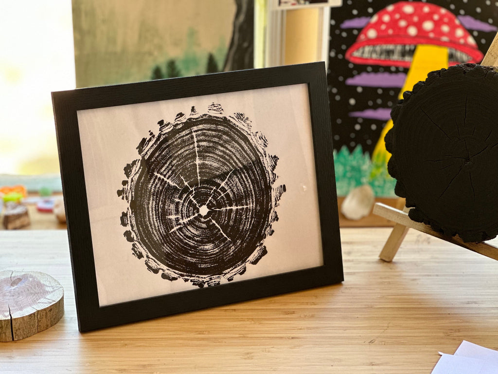 Handmade Black Maple Tree Print 9x12