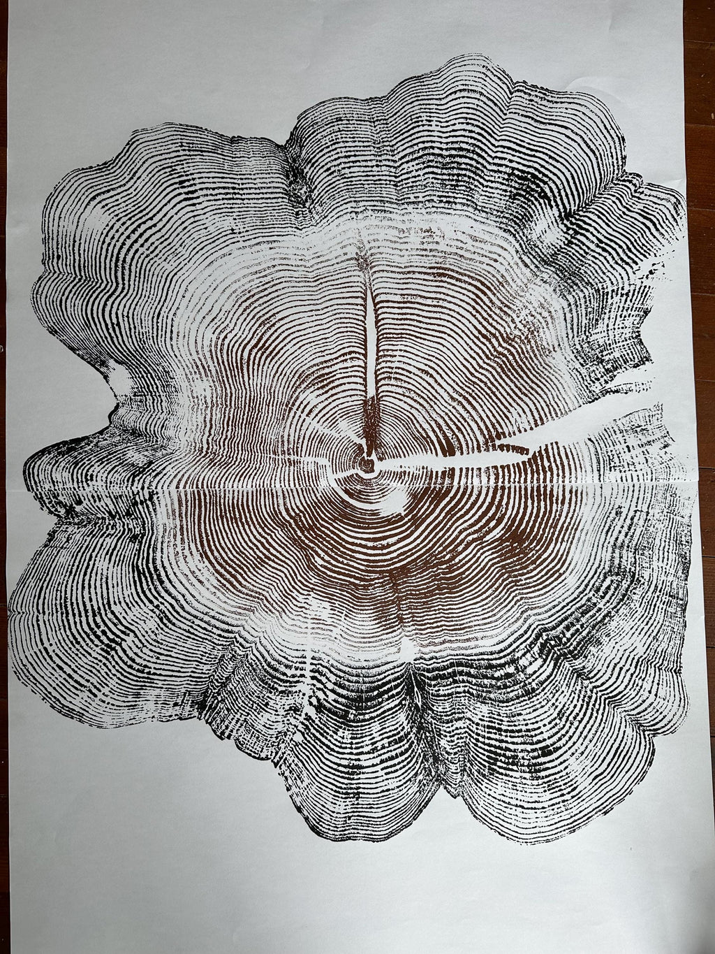 Handmade Big Red Cedar Tree Print 2-18x24s Reds