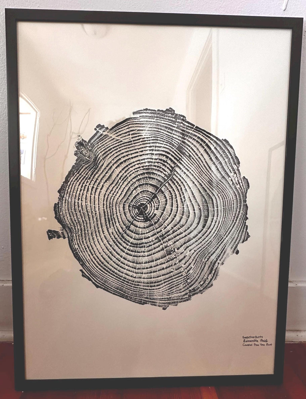 Handmade Coastal Pine Tree Print 18x24