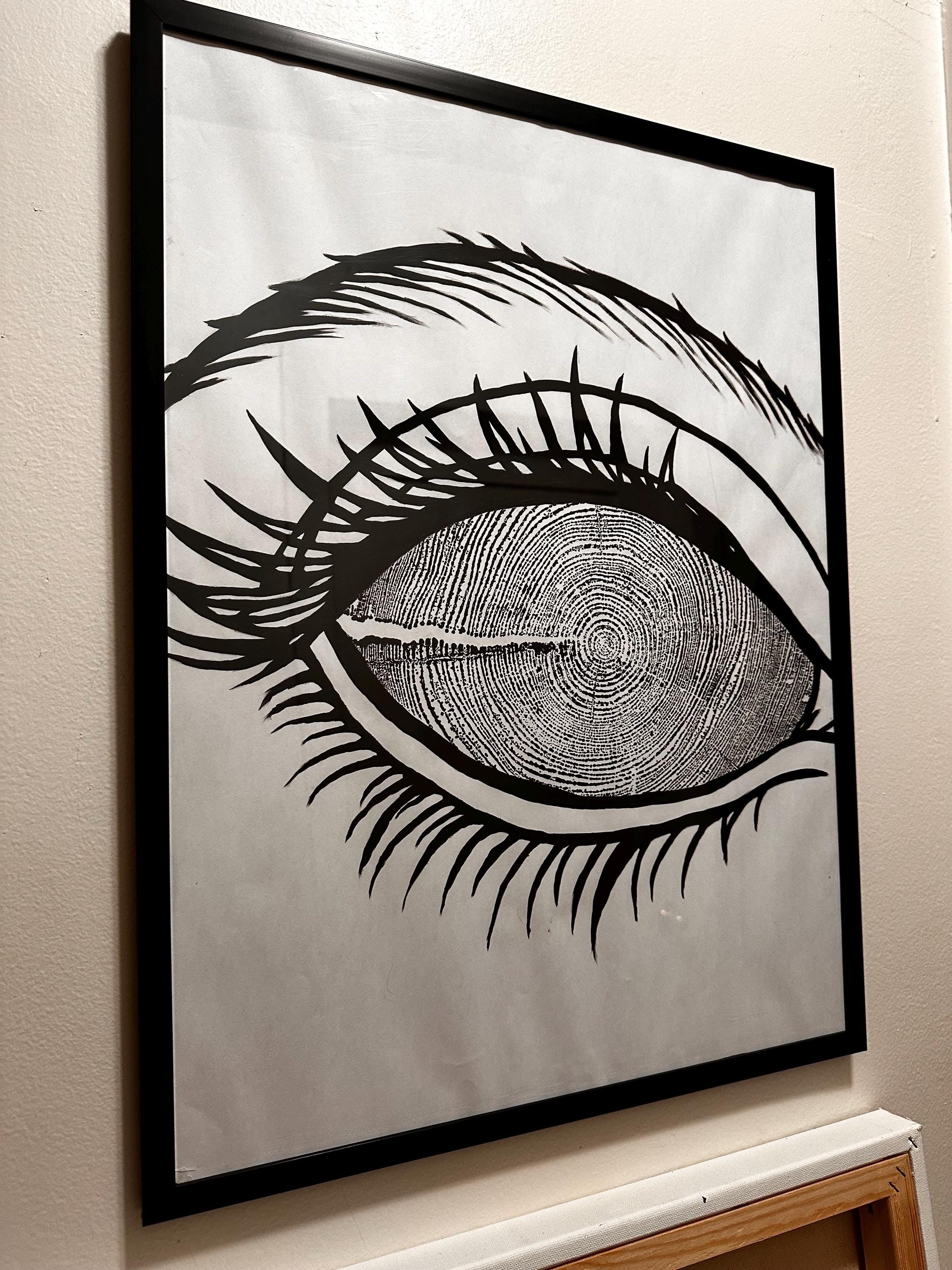 Redwood Tree Ring Eye-Ball Print 18x24 (Original Handmade)