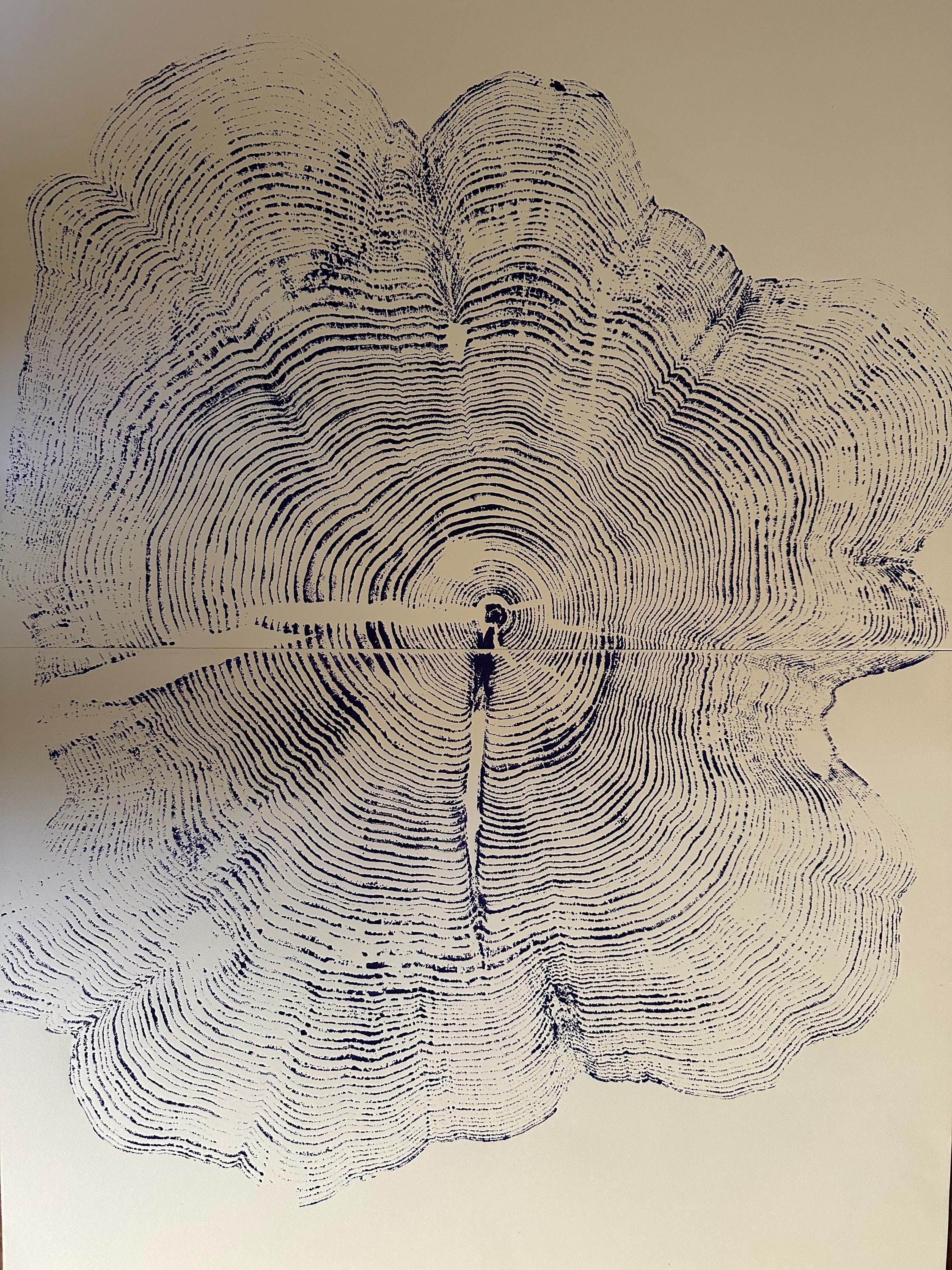 Handmade Big Red Cedar Tree Print 2-18x24s Purple
