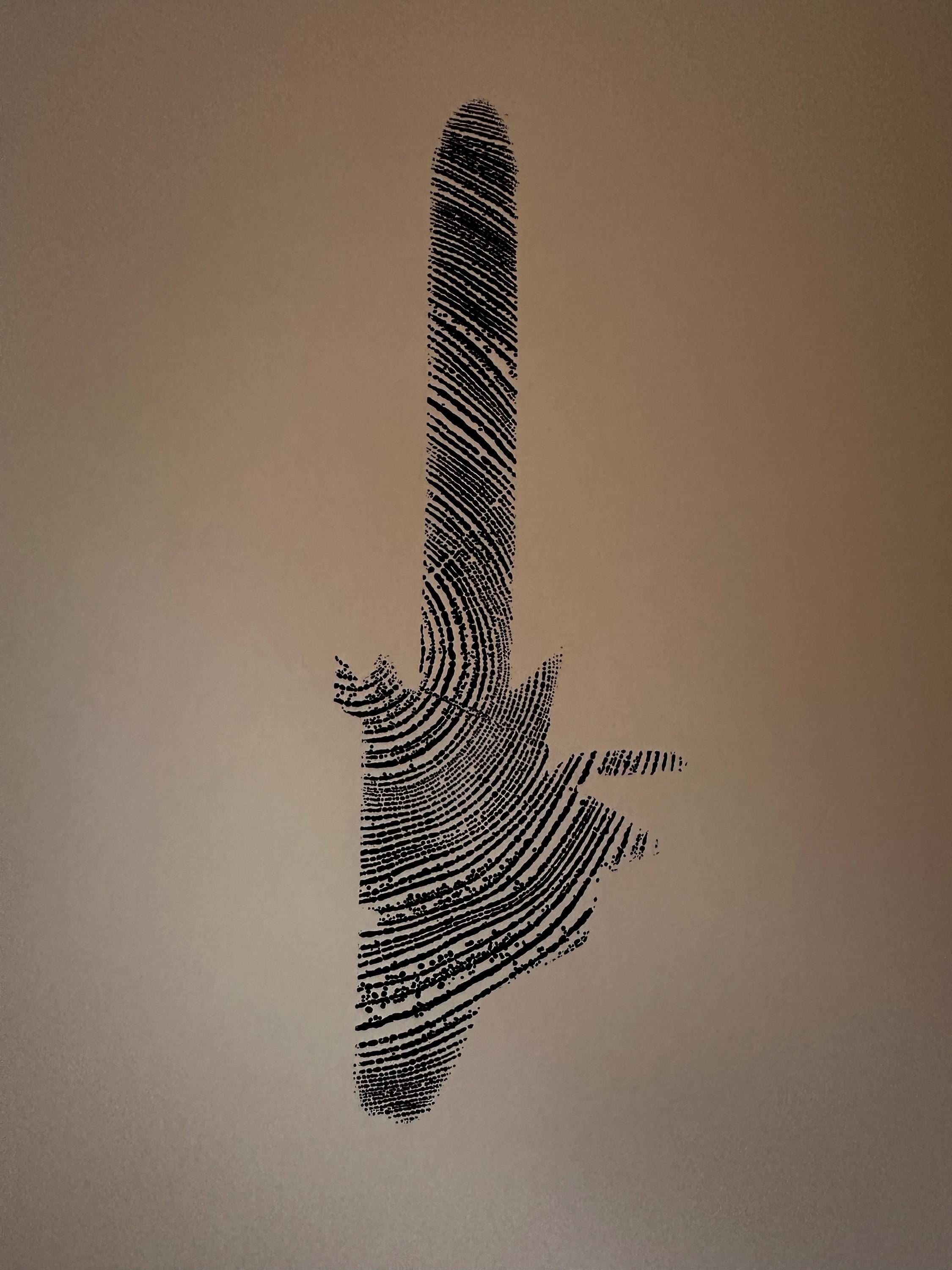 Handmade Redwood Chainsaw Outline Tree Print 18x24