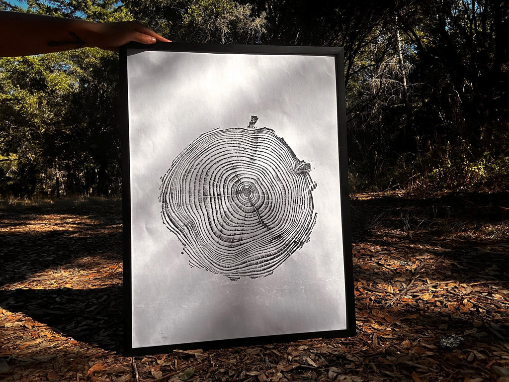Handmade Coastal Pine Tree Print 18x24