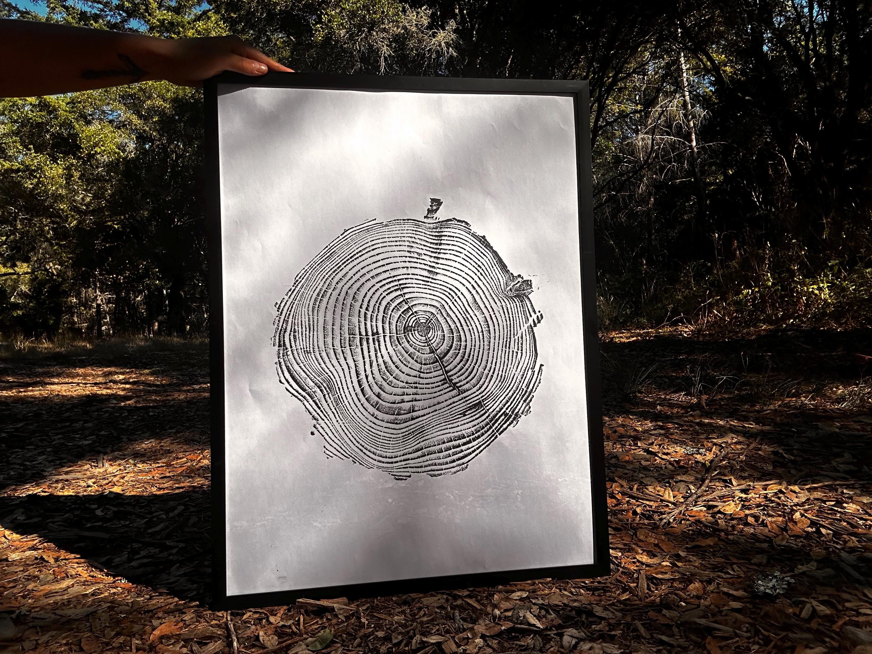 Handmade Coastal Pine Tree Print 18x24