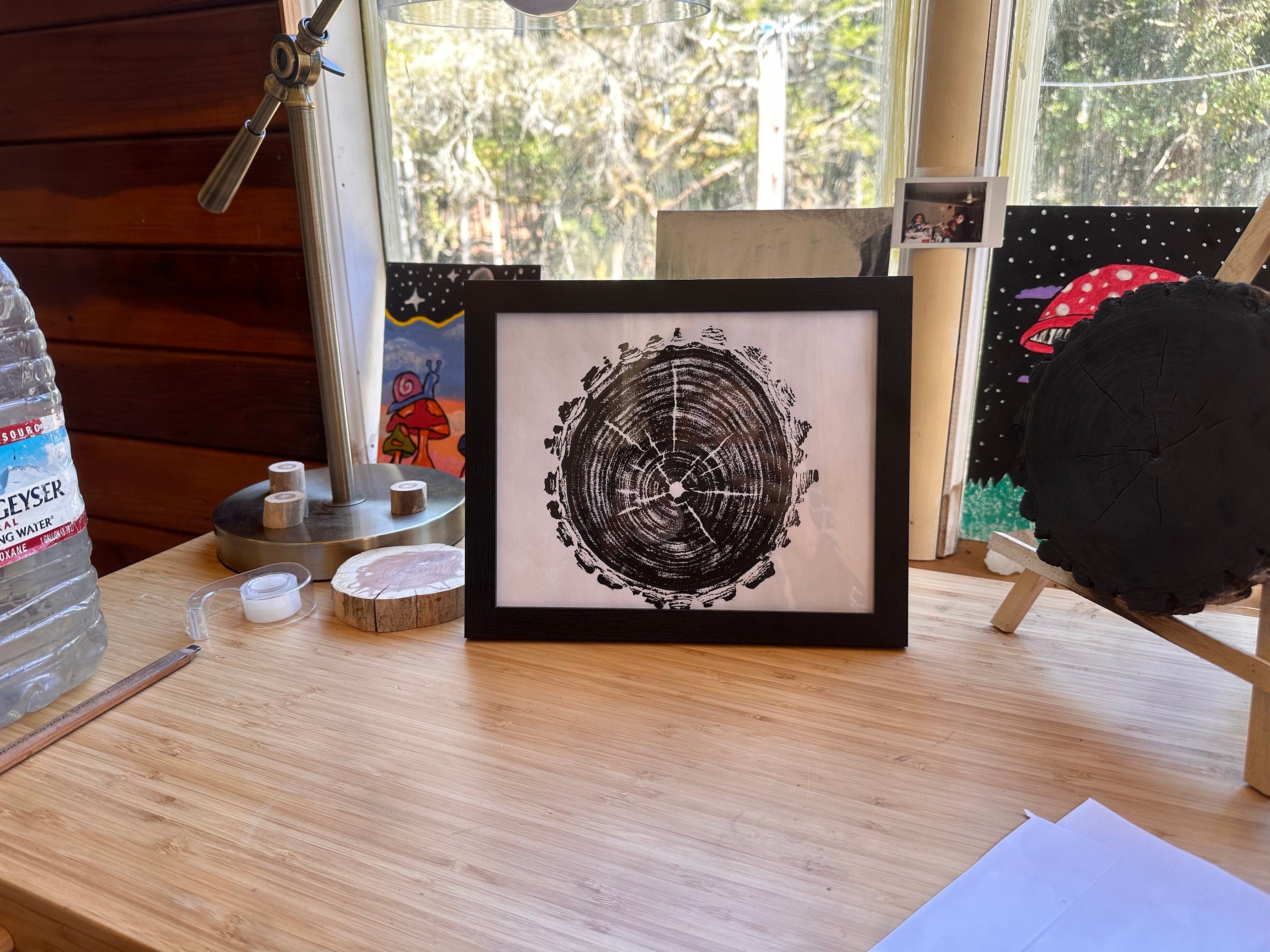 Handmade Black Maple Tree Print 9x12