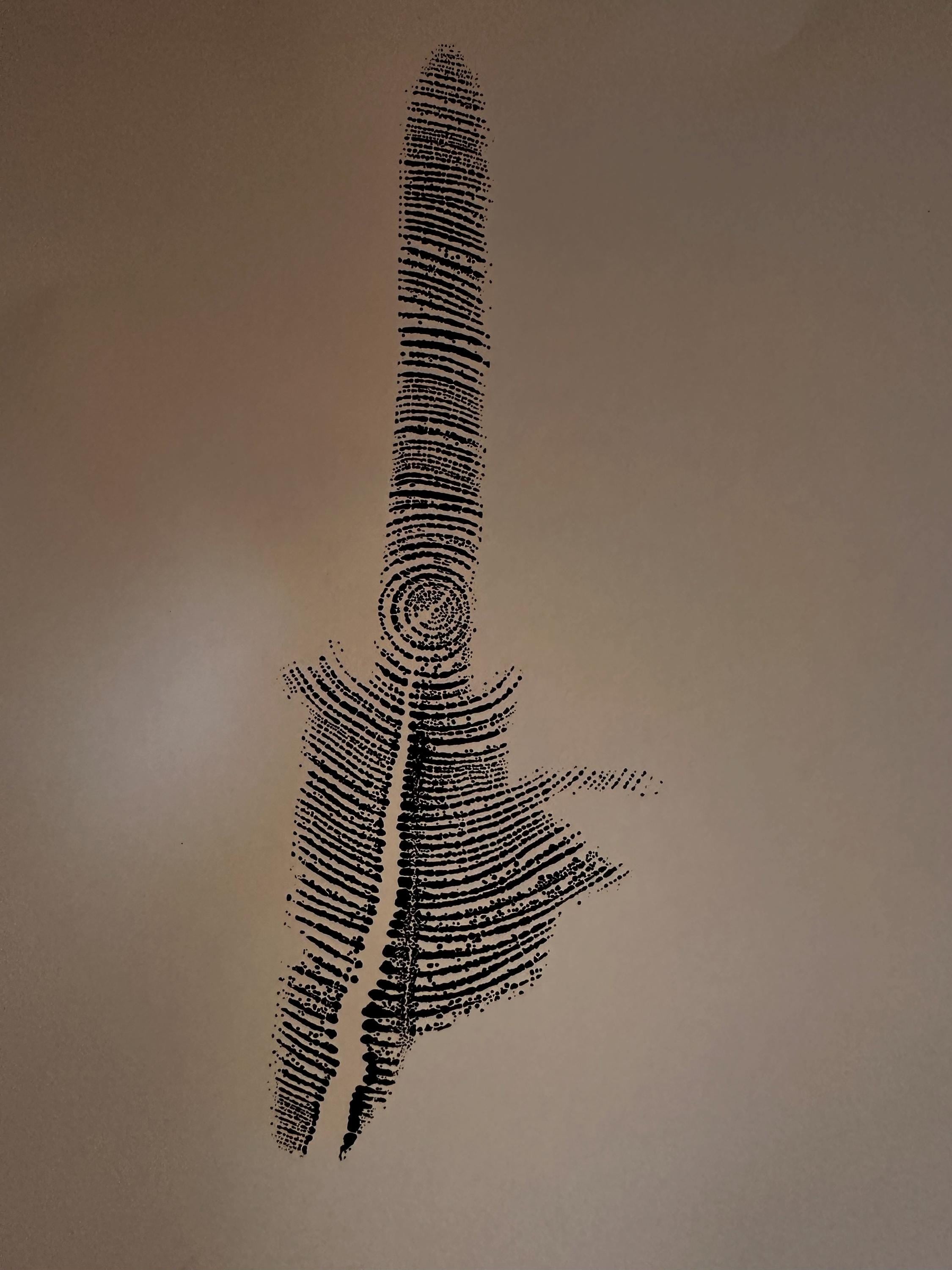 Handmade Redwood Chainsaw Outline Tree Print 18x24