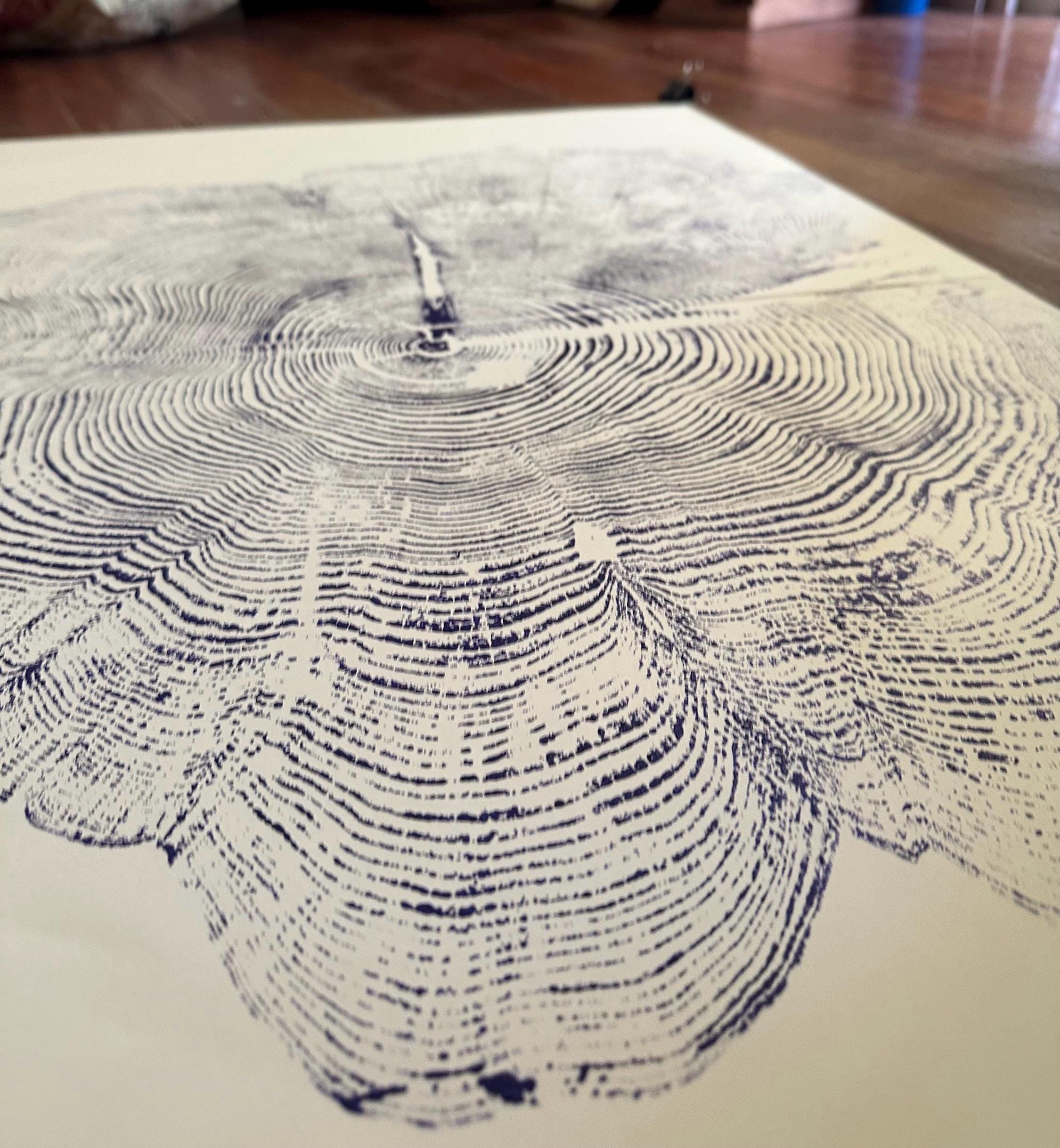 Handmade Big Red Cedar Tree Print 2-18x24s Purple