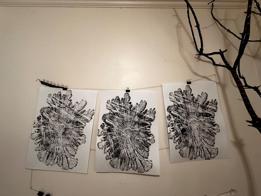 Handmade Hardwood Tree Print 18x24 with saw marks