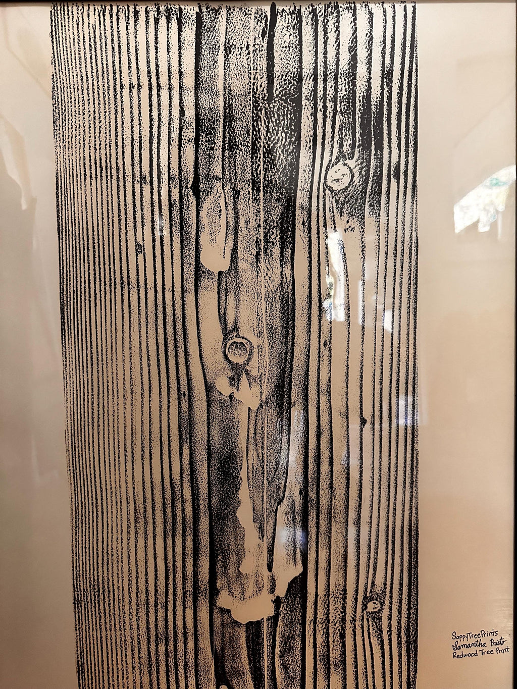 Handmade Redwood Relief Print, 18x24 (with grain)