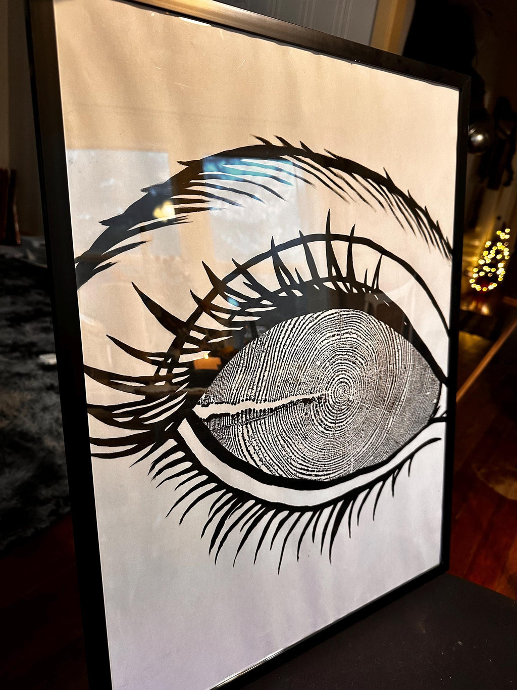 Redwood Tree Ring Eye-Ball Print 18x24 (Original Handmade)
