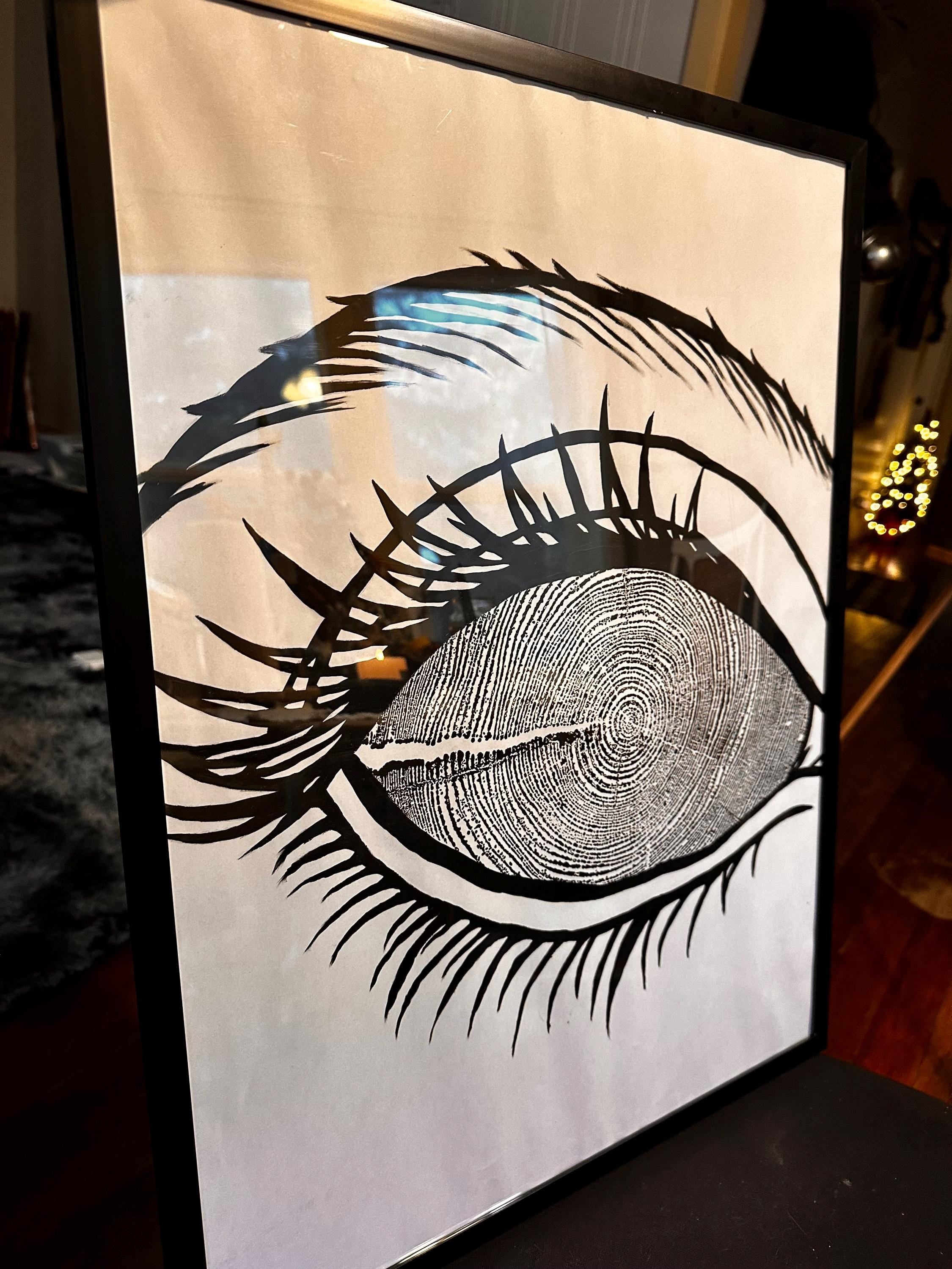 Redwood Tree Ring Eye-Ball Print 18x24 (Original Handmade)