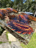 Pinecone Epoxy Center Piece, Book shelf stand, wall or desk decor nature