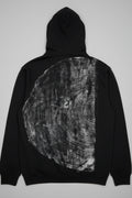 Coastal Redwood Hoodie Hand-pressed, Tree Ring Art, Black-XL
