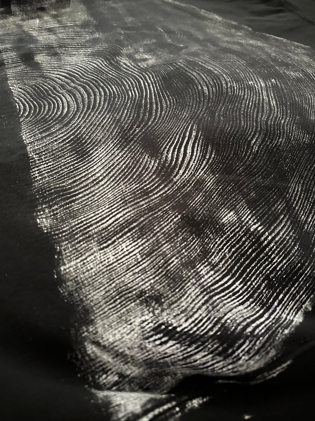 Coastal Redwood Hoodie Hand-pressed, Tree Ring Art, Black-XL
