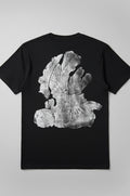 Olive Wood T-shirt Hand-pressed, Tree Ring Art, Black-Medium