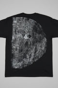 Coastal Redwood T-shirt Hand-pressed, Tree Ring Art, Black-XLarge
