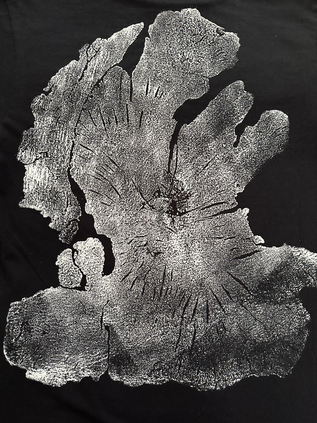 Olive Wood T-shirt Hand-pressed, Tree Ring Art, Black-Small