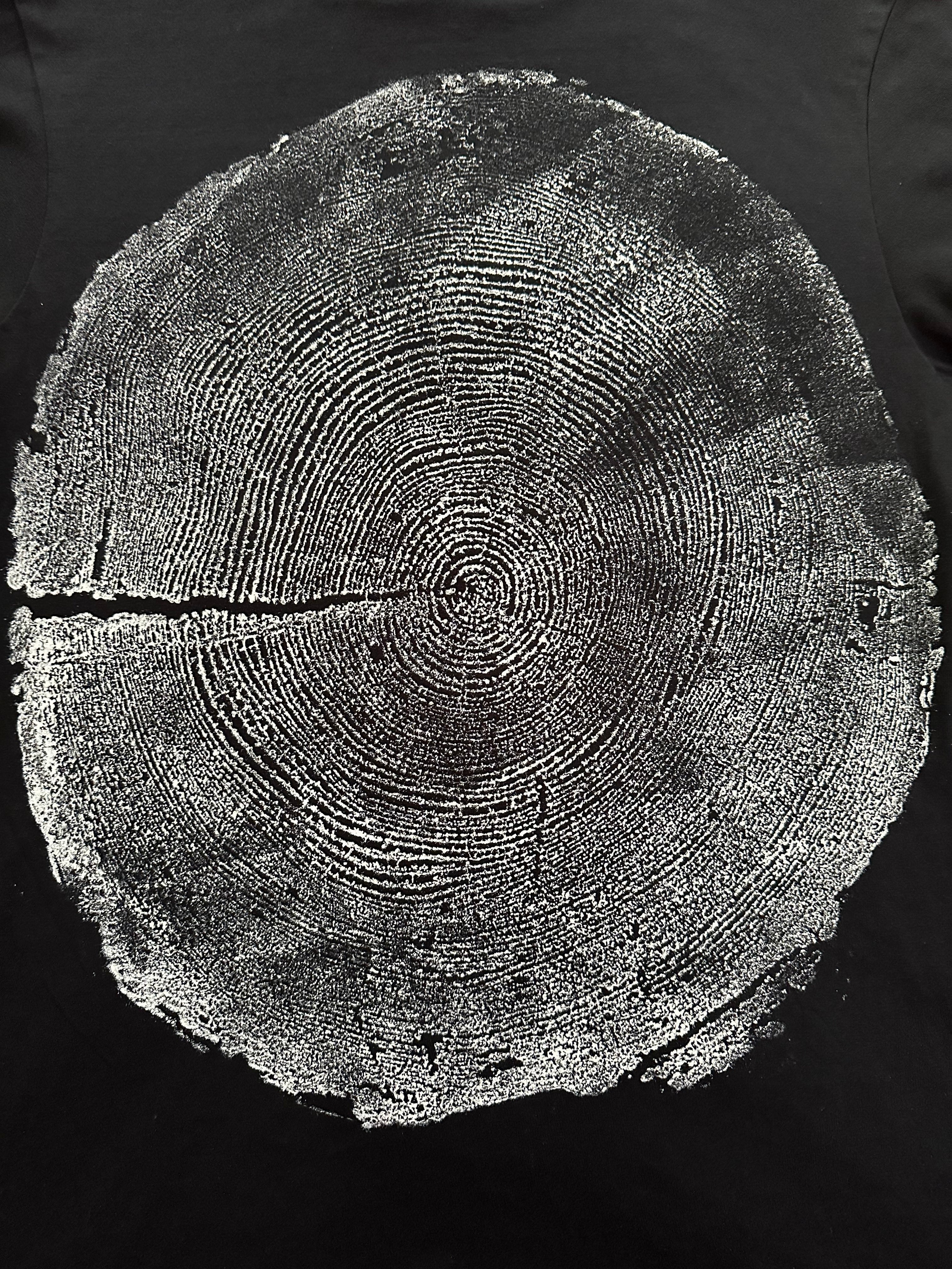 Coastal Redwood T-shirt Hand-pressed, Tree Ring Art, Black-Small