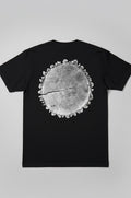 Walnut T-shirt Hand-pressed, Tree Ring Art, Black-Medium