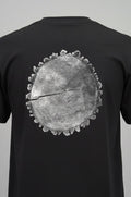 Walnut T-shirt Hand-pressed, Tree Ring Art, Black-Small