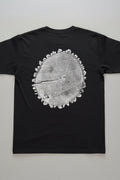Walnut T-shirt Hand-pressed, Tree Ring Art, Black-Large