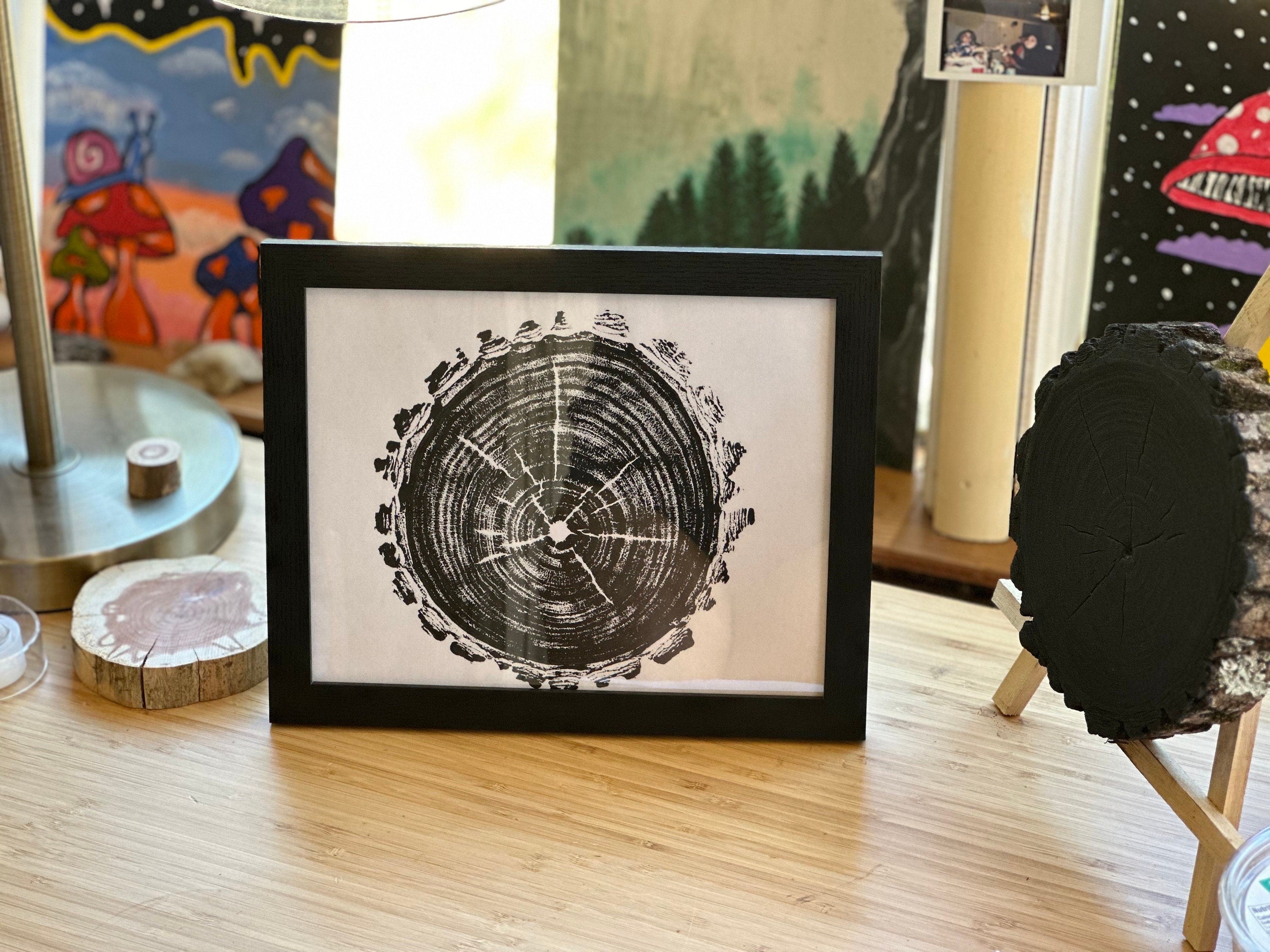 Handmade Black Maple Tree Print 9x12