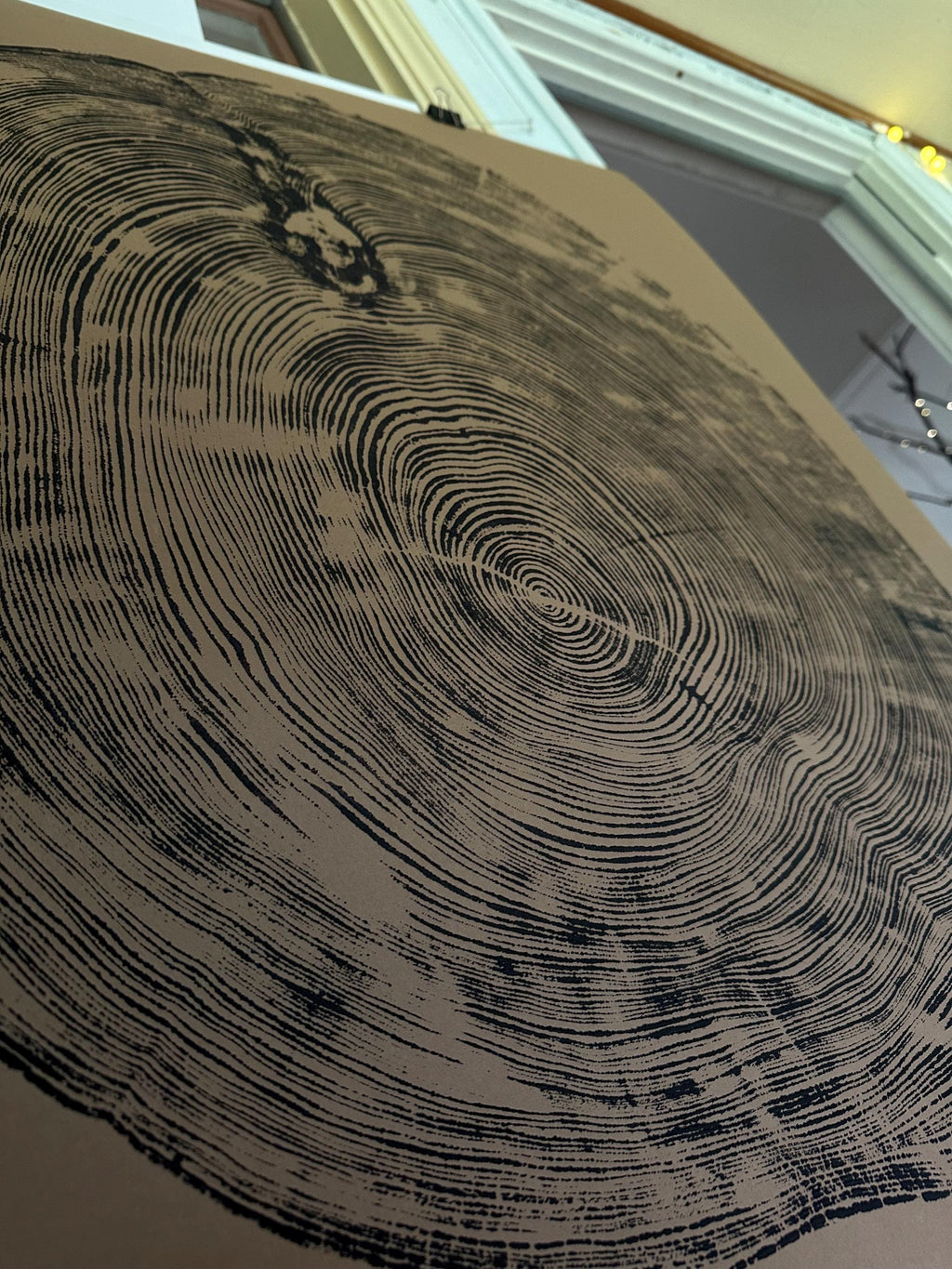 Handmade Big Redwood Tree Print 32x40 Brown