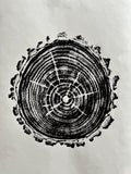 Handmade Black Maple Tree Print 9x12