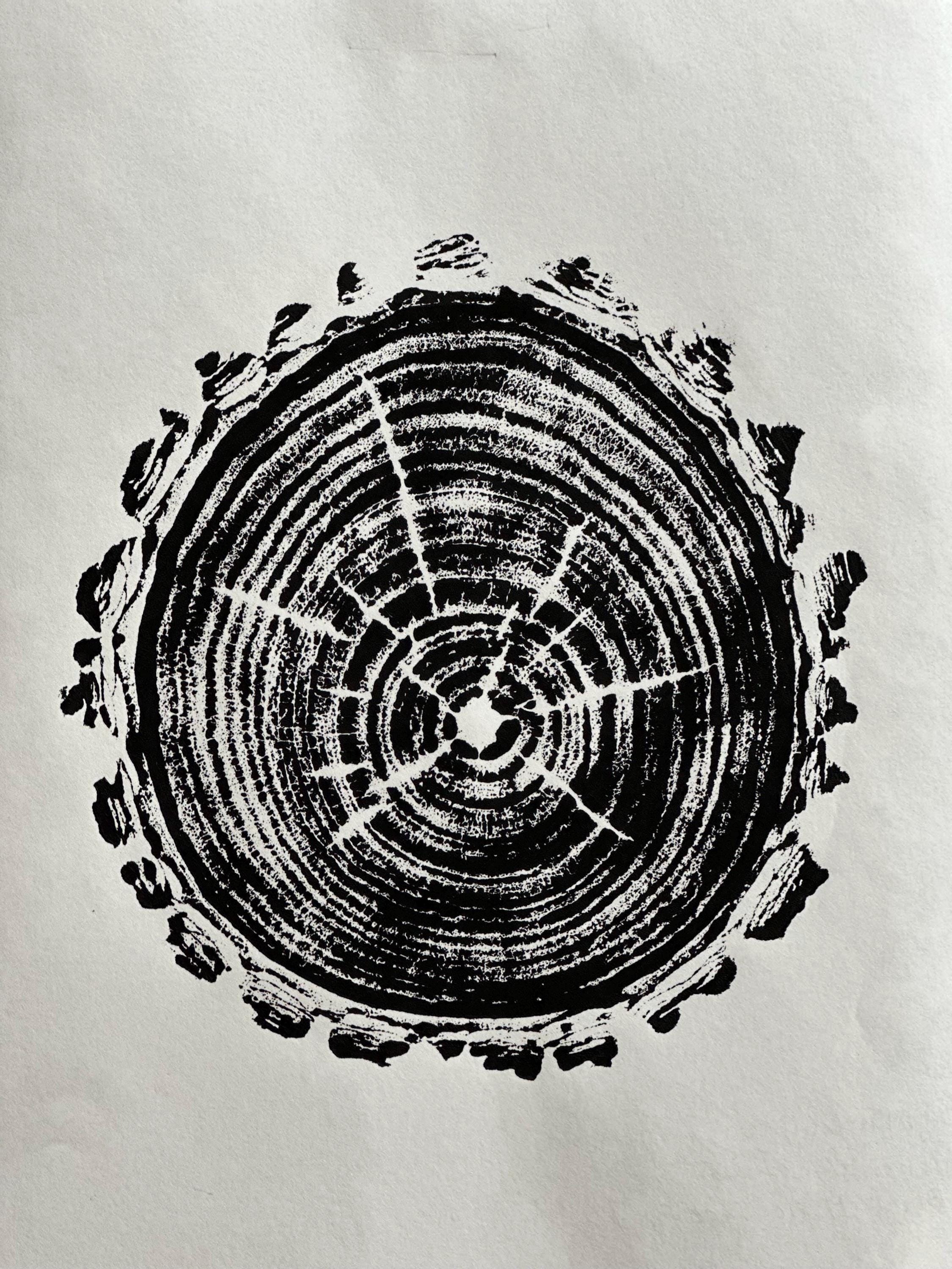 Handmade Black Maple Tree Print 9x12