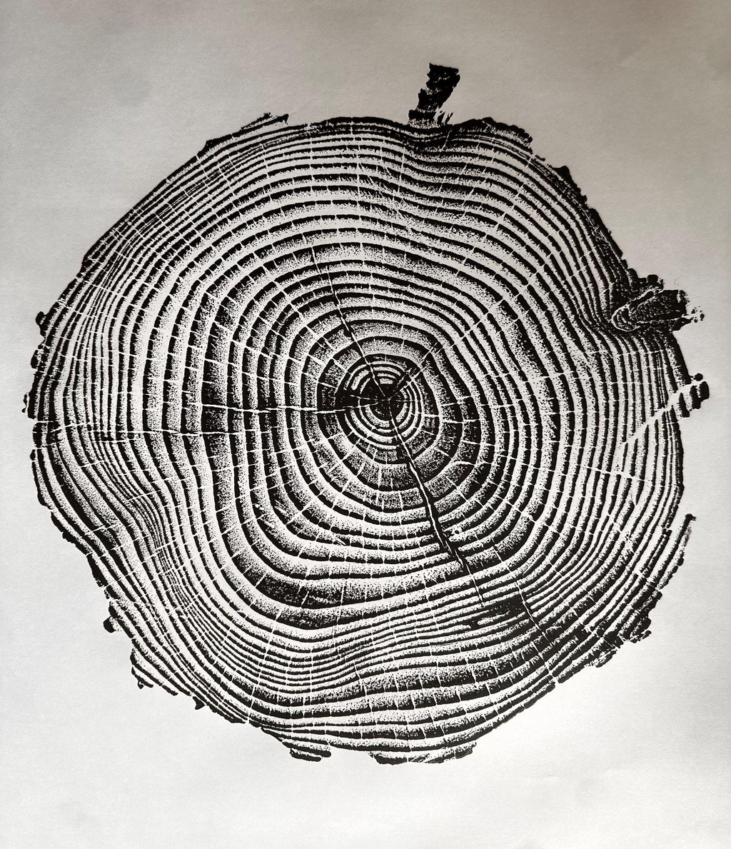 Handmade Coastal Pine Tree Print 18x24