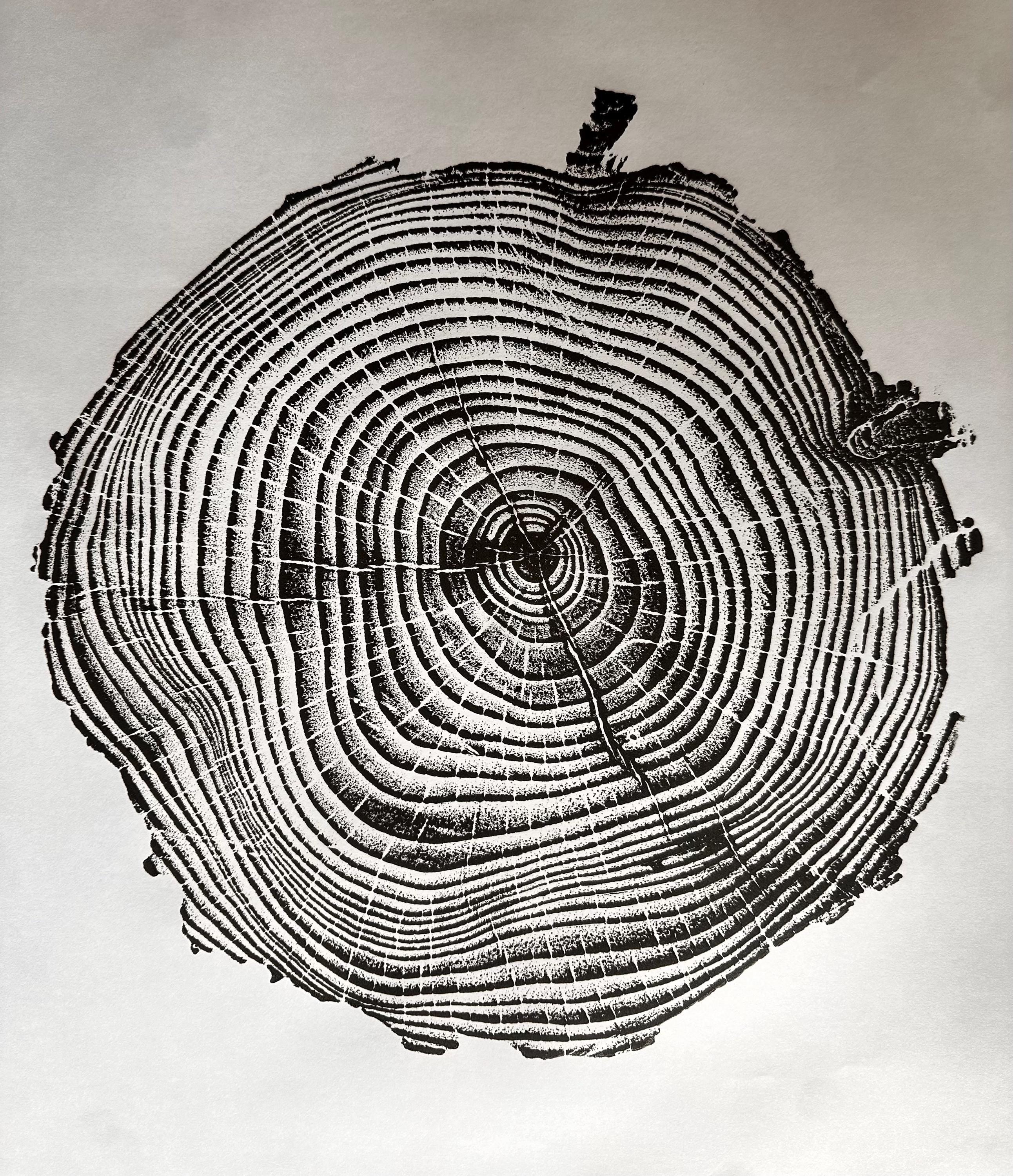 Handmade Coastal Pine Tree Print 18x24