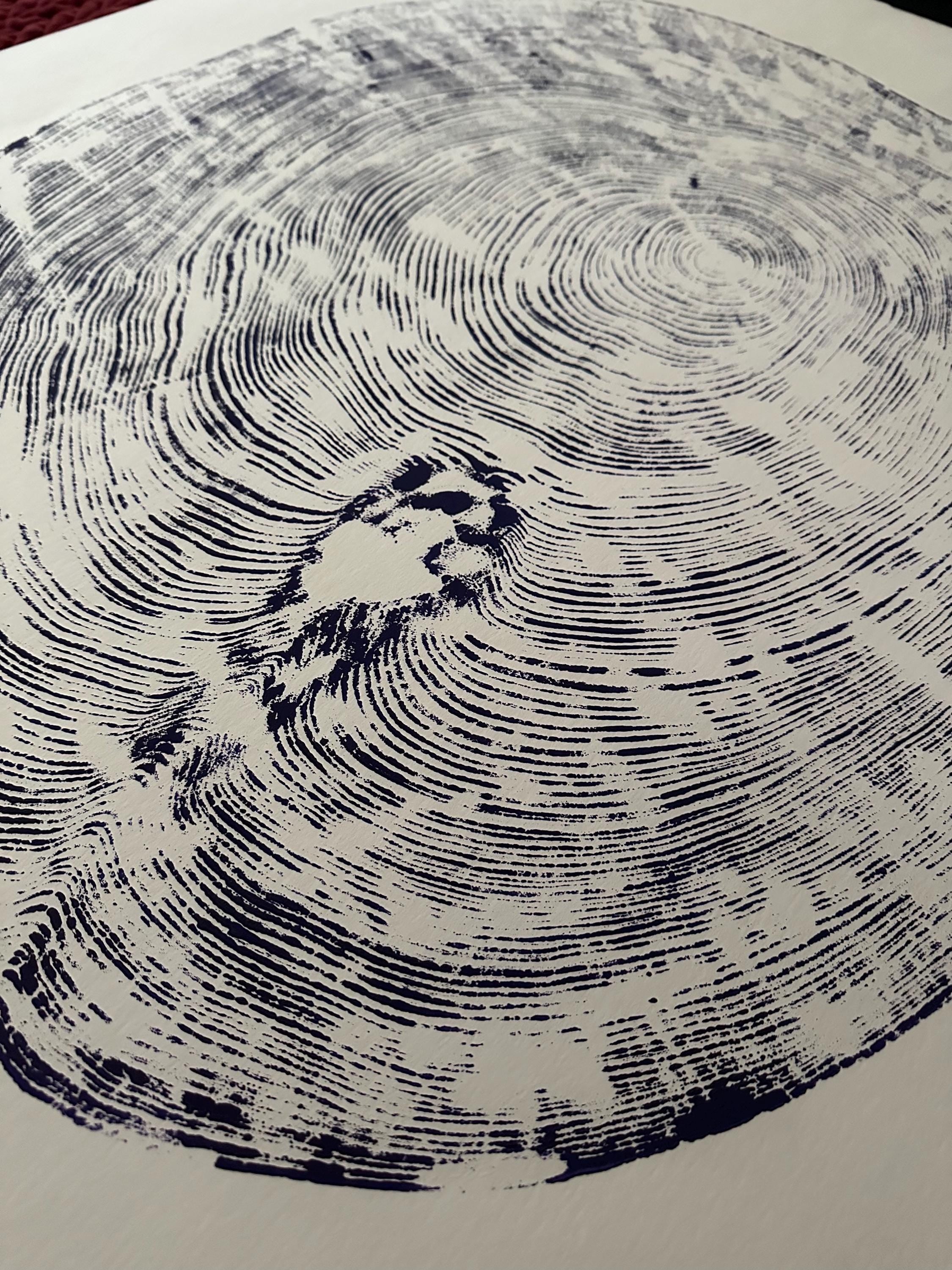 Handmade Big Redwood Tree Print 32x40 Purple
