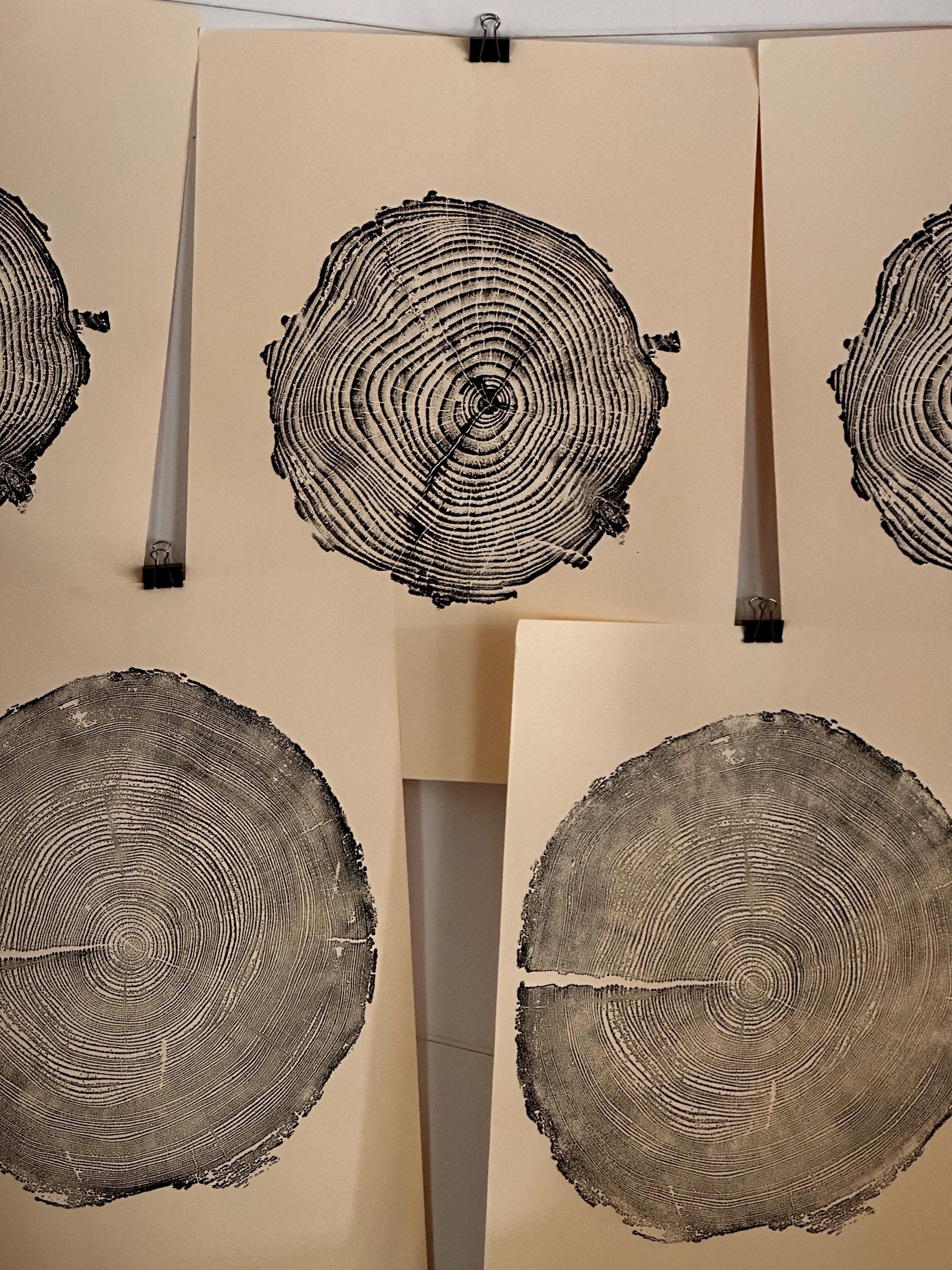 Handmade Coastal Pine Tree Print 18x24