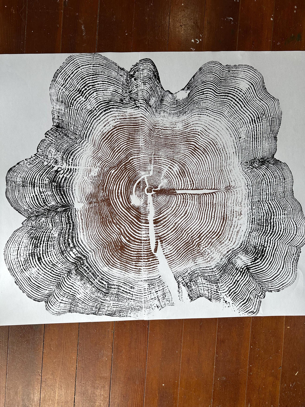 Handmade Big Red Cedar Tree Print 2-18x24s Reds