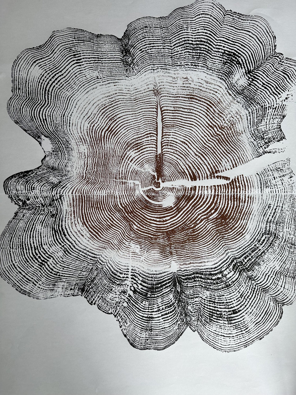 Handmade Big Red Cedar Tree Print 2-18x24s Reds