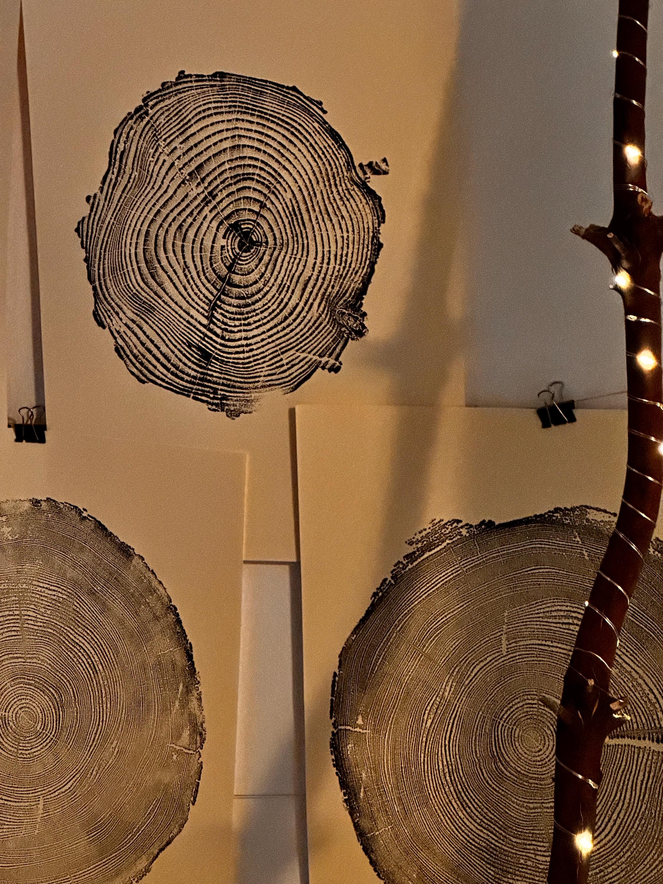 Handmade Coastal Pine Tree Print 18x24