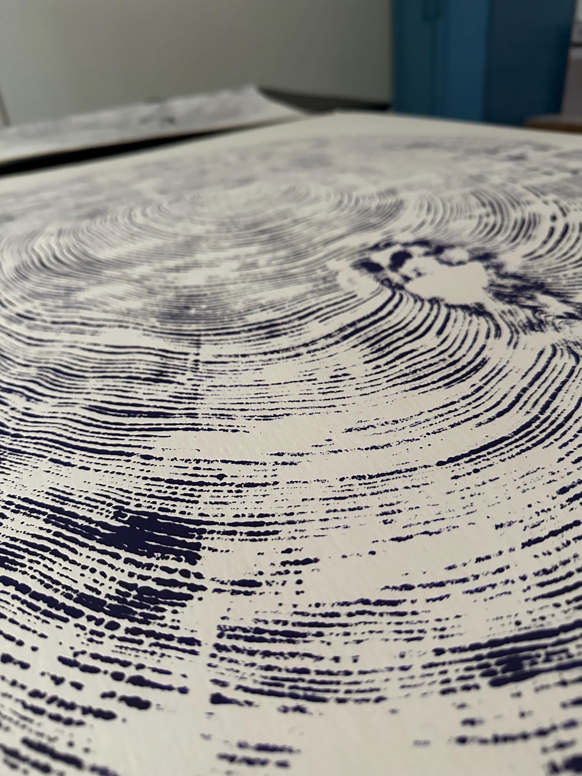 Handmade Big Redwood Tree Print 32x40 Purple