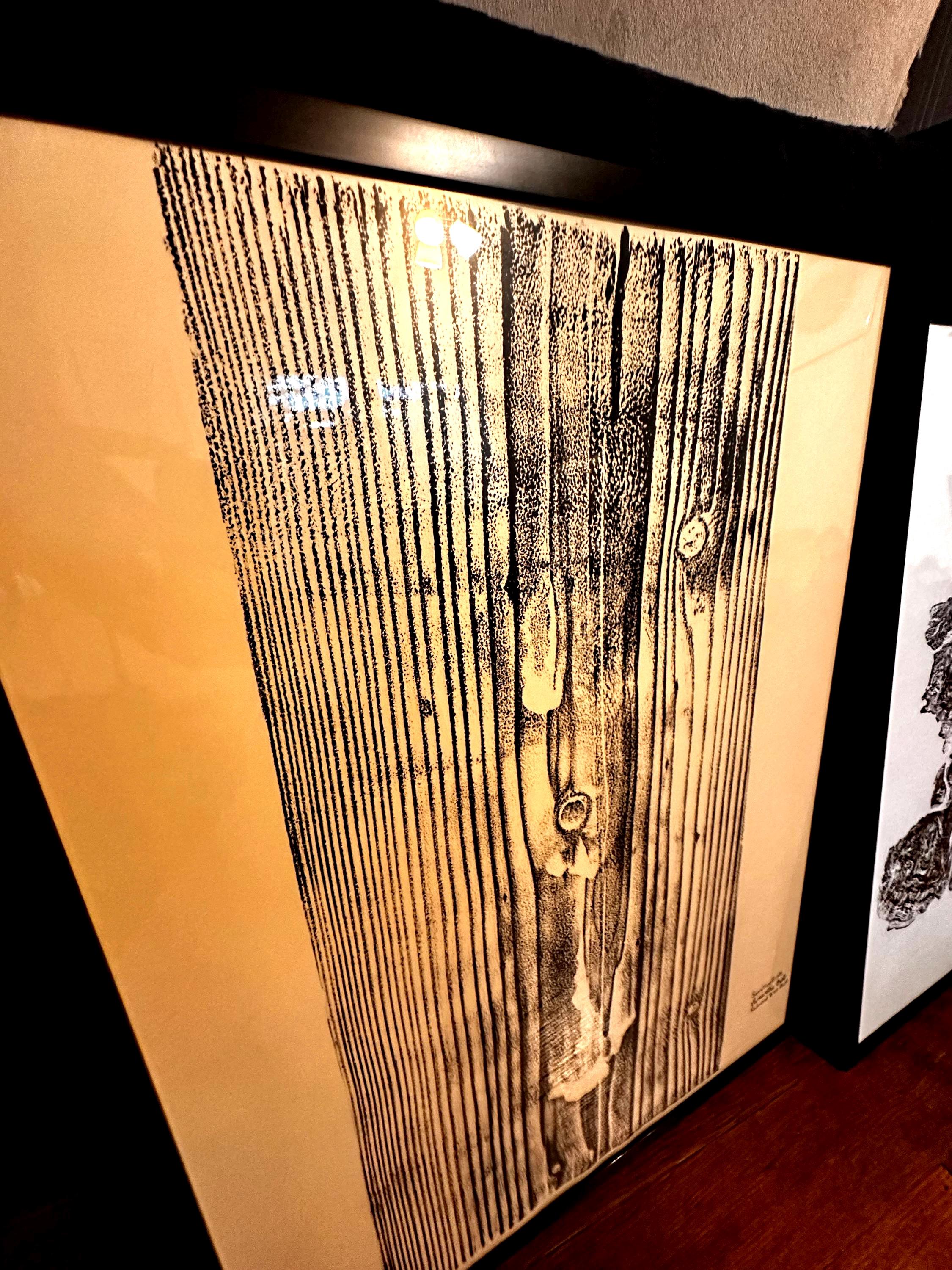 Handmade Redwood Relief Print, 18x24 (with grain)